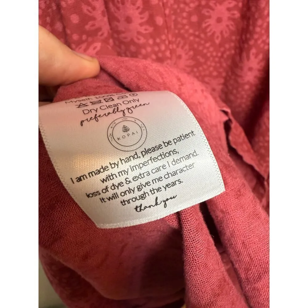 Anthropologie Kopal Keri Brick Hand Print Maxi Dress Sz. M - Image 8