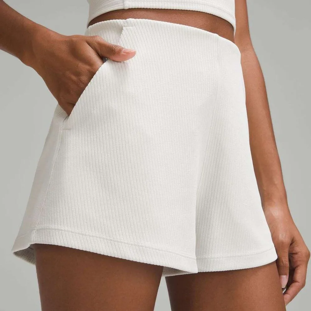 Lululemon  Ribbed Softstreme High-Rise Short 2" Bone 12 - Image 5
