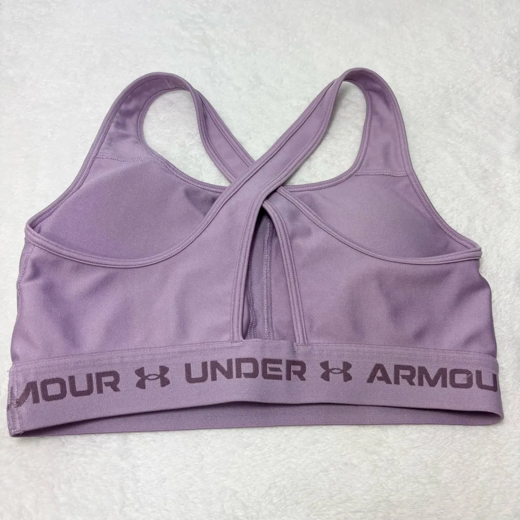 Under Armour Lavender Cross back Mid Sport Bra Size M - Image 3