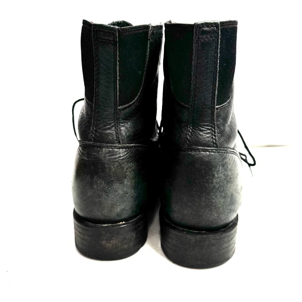 Ariat Cobalt Black Leather Kiltie Tassel Lace Up Equestrian Roper Boots Size 8 - Image 4