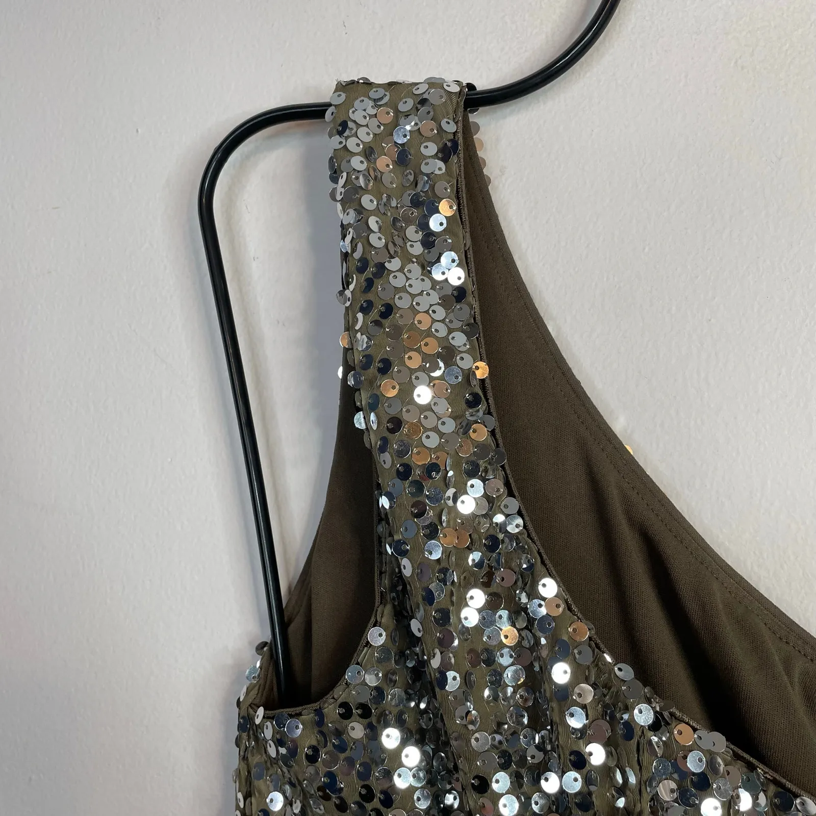 Lily Rose Silver Sequin Stretch One Shoulder Mini Disco Ball Dress Juniors L New Size L - Image 7