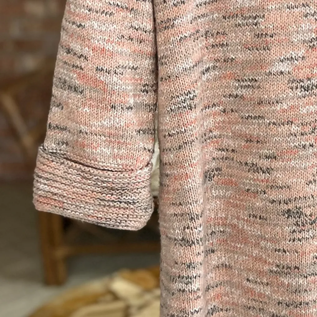 J. Jill Pure Jill Tunic Sweater Cowl Neck Peach Grey Split Hem XSP Oversized Gray Size undefined - Image 5