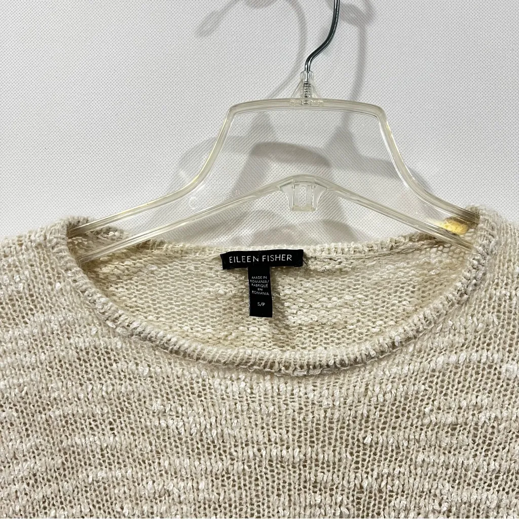 Eileen Fisher Mohair Tencel Lyocell Polyamide Size Small Petite Cream Sweater - Image 7