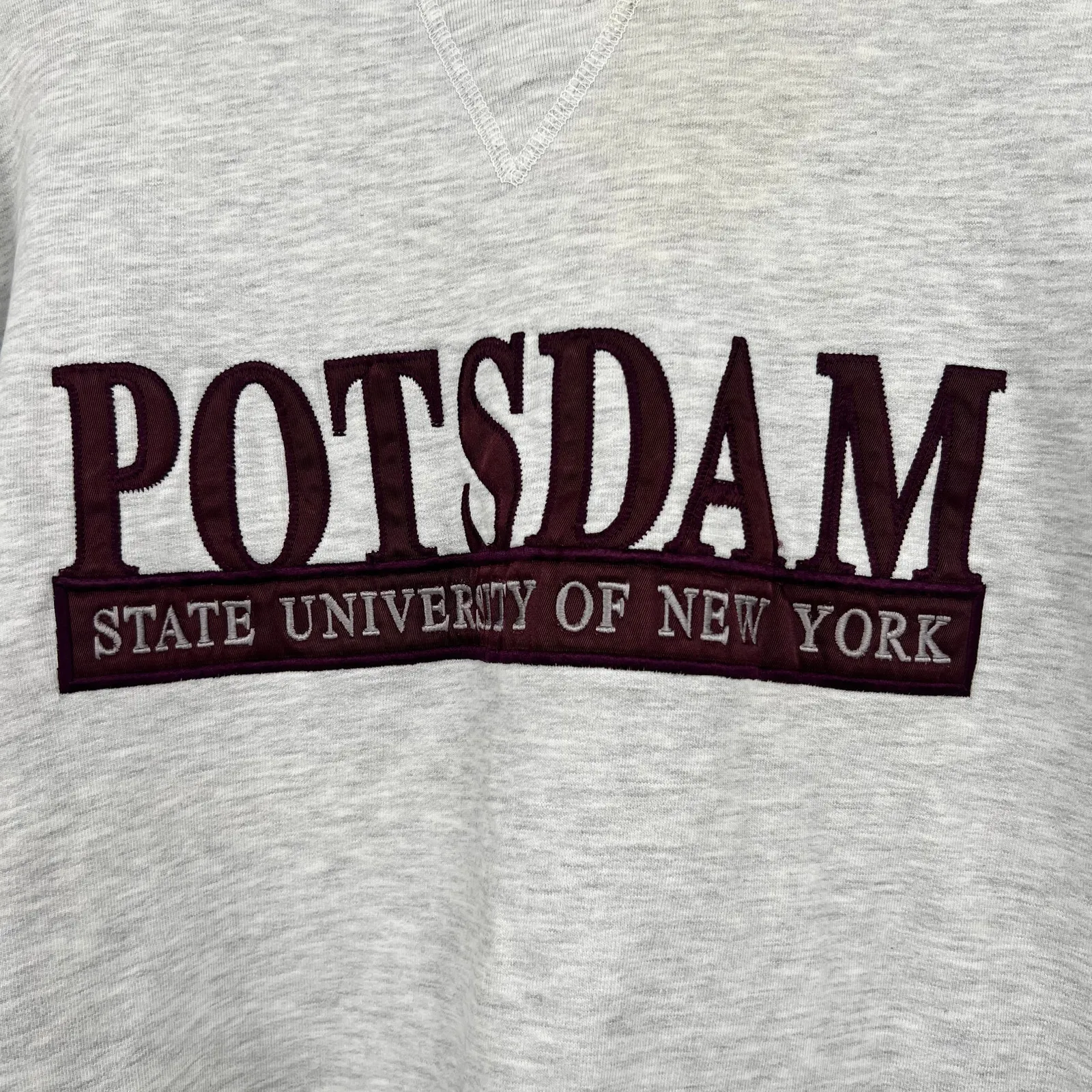 MV Sport Vintage SUNY Potsdam gray pullover cozy sweatshirt unisex size medium - Image 5