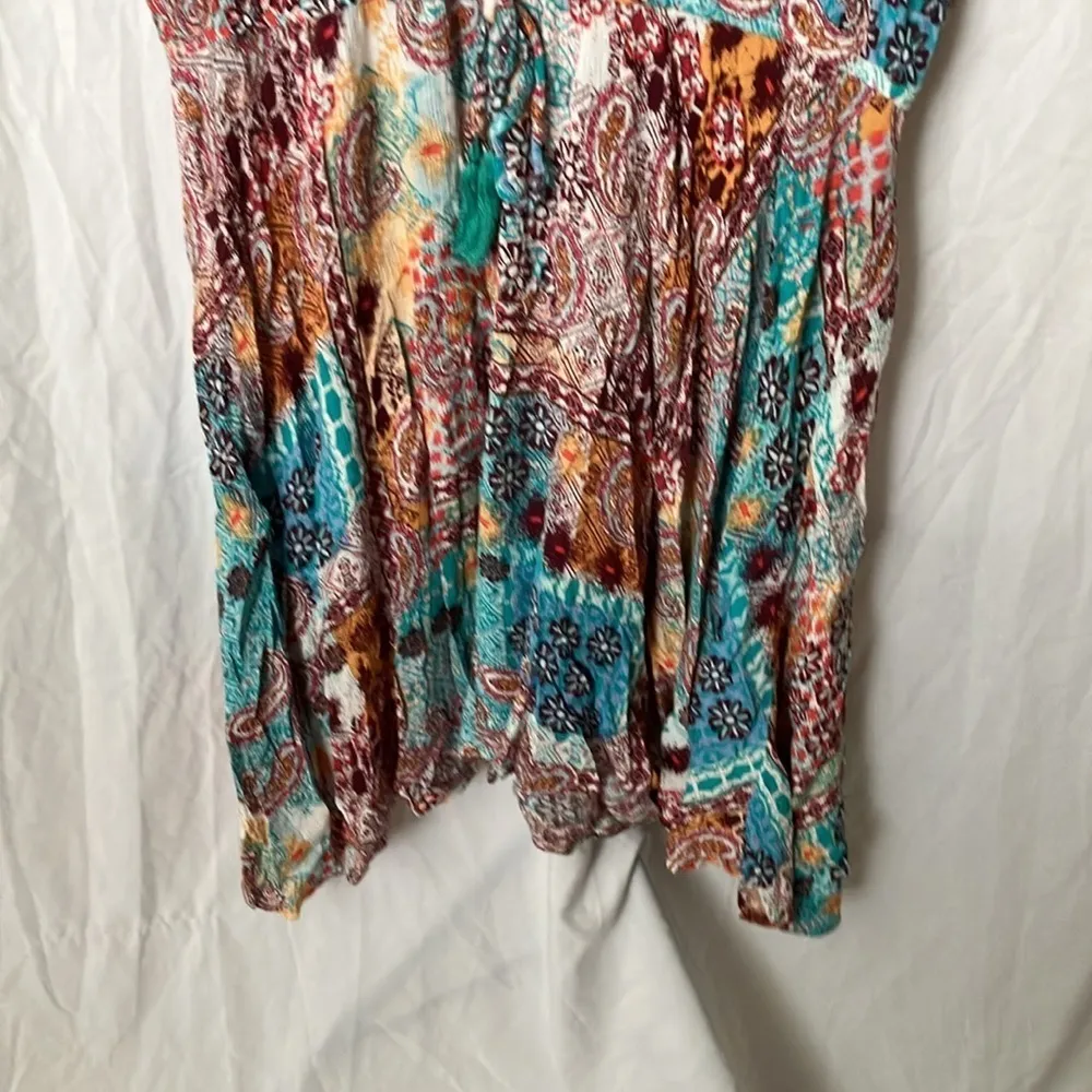 Lascana: Teal & Red Paisley Flowy Print Dress/ Coverup - Image 6