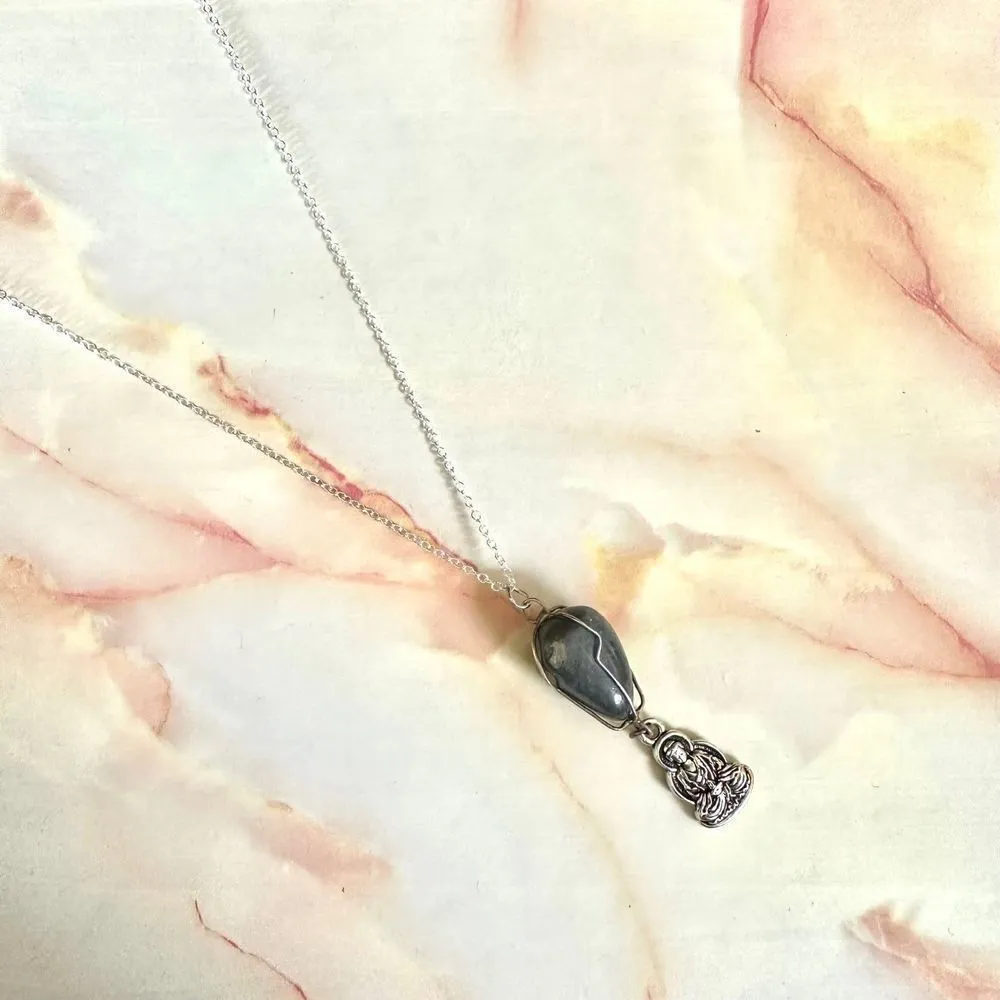 Blue aventurine Buddha pendant necklace - Image 4