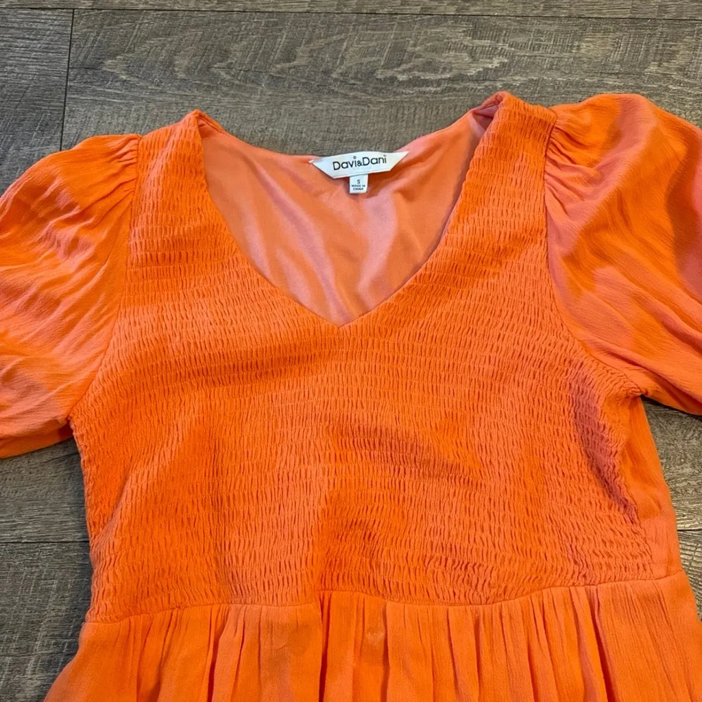 Davi & Dani Orange Dress - Image 2