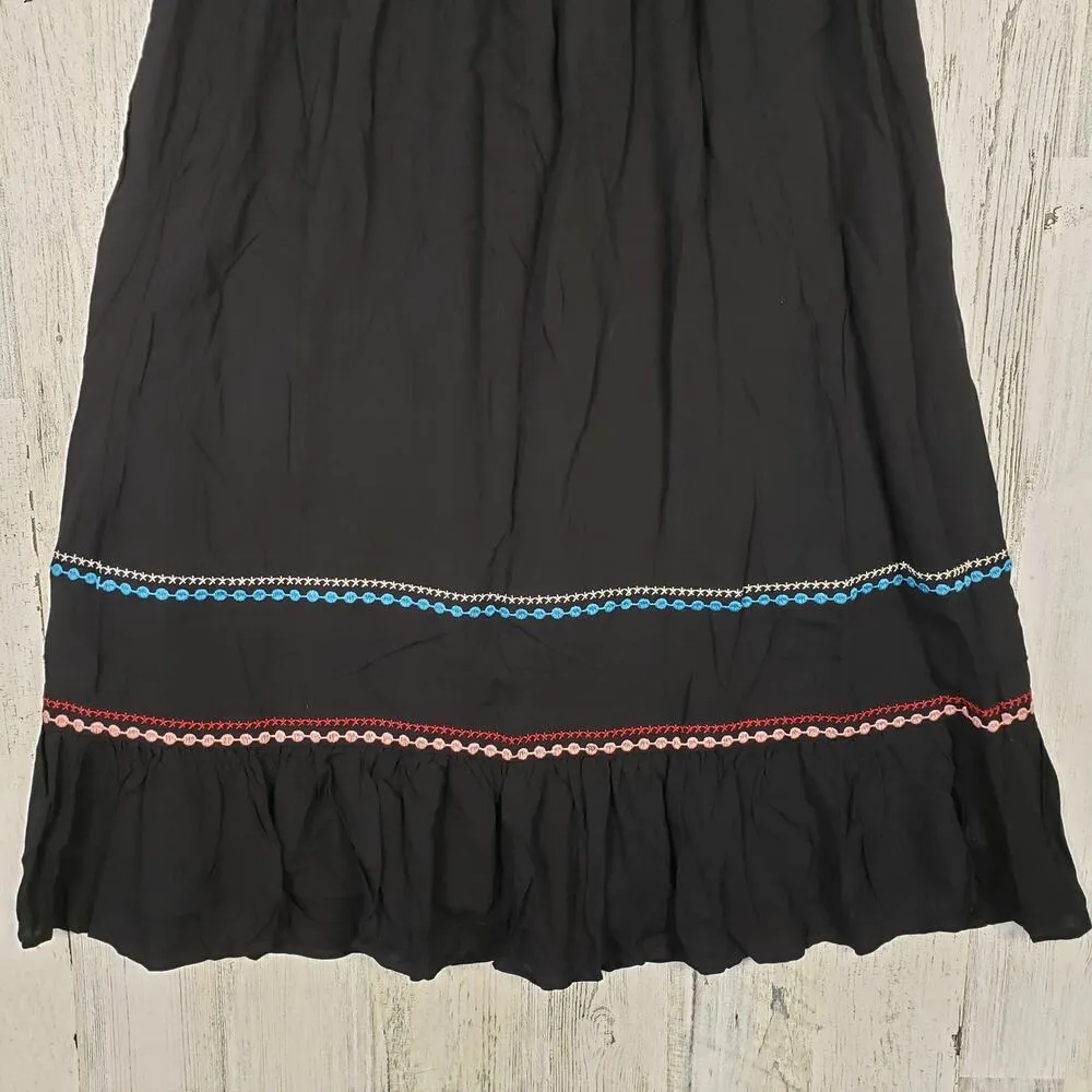 NWT Andree by Unit Black Embroidered Strappy Tassel Dress Women's Size Small - Image 8