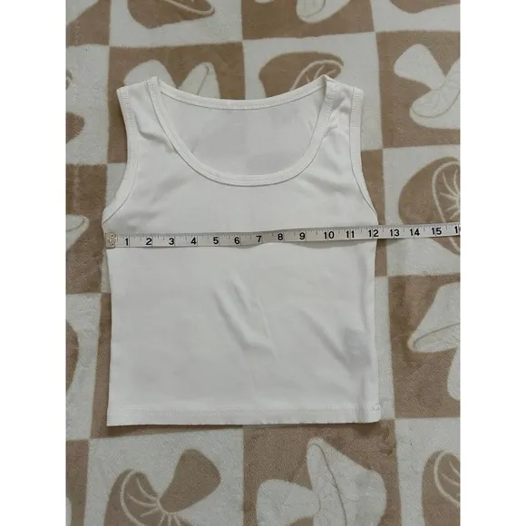 Dazy‎ White Ribbed Stretchy Tank Top Small - Image 3