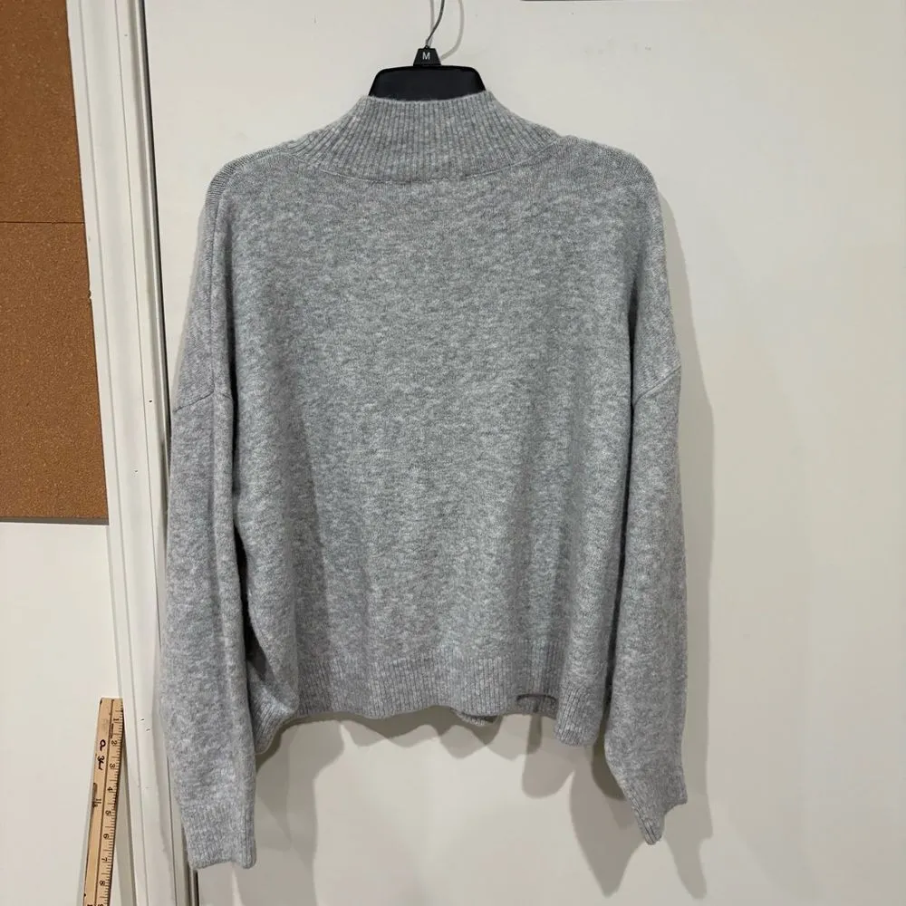 H&M Gray Cowl Turtleneck Sweater with Ribbed Trim Size XL - Image 4