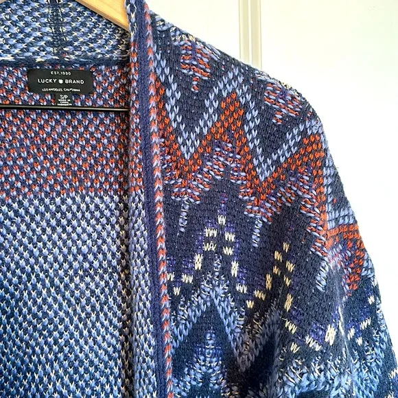 Lucky Brand multicolored woven, cozy cardigan - Image 2