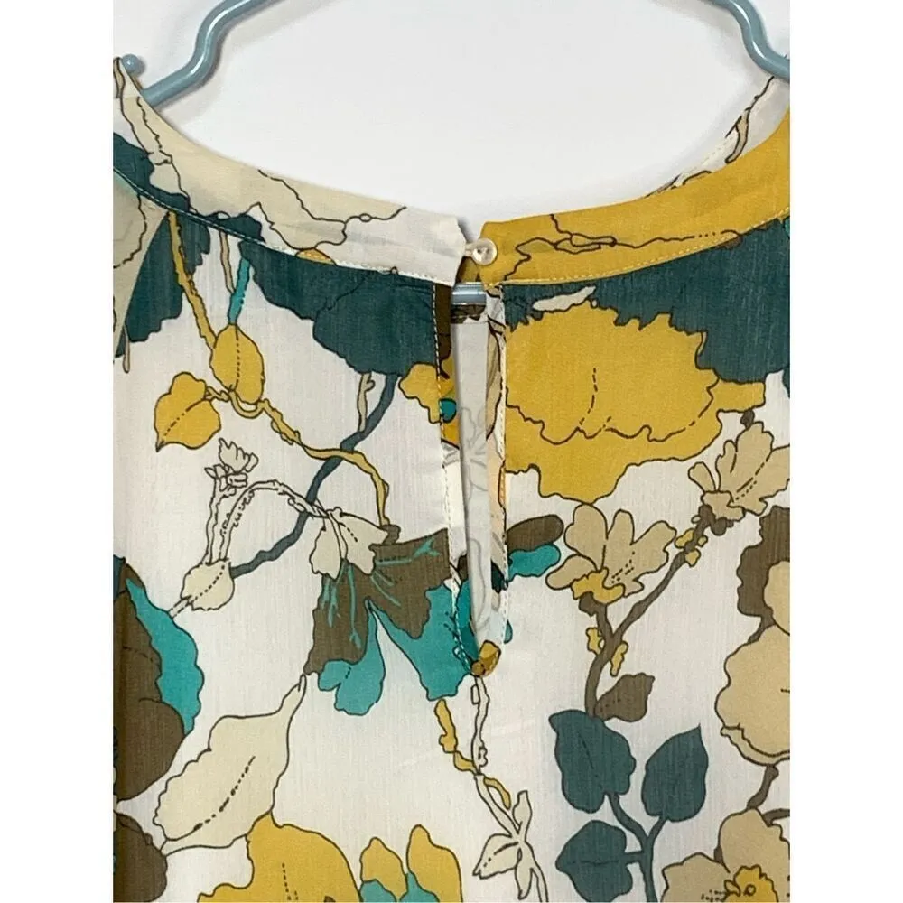 Katherine Barclay Women's Flared Sleeve Lined Floral Blouse Multicolor Medium - Image 9