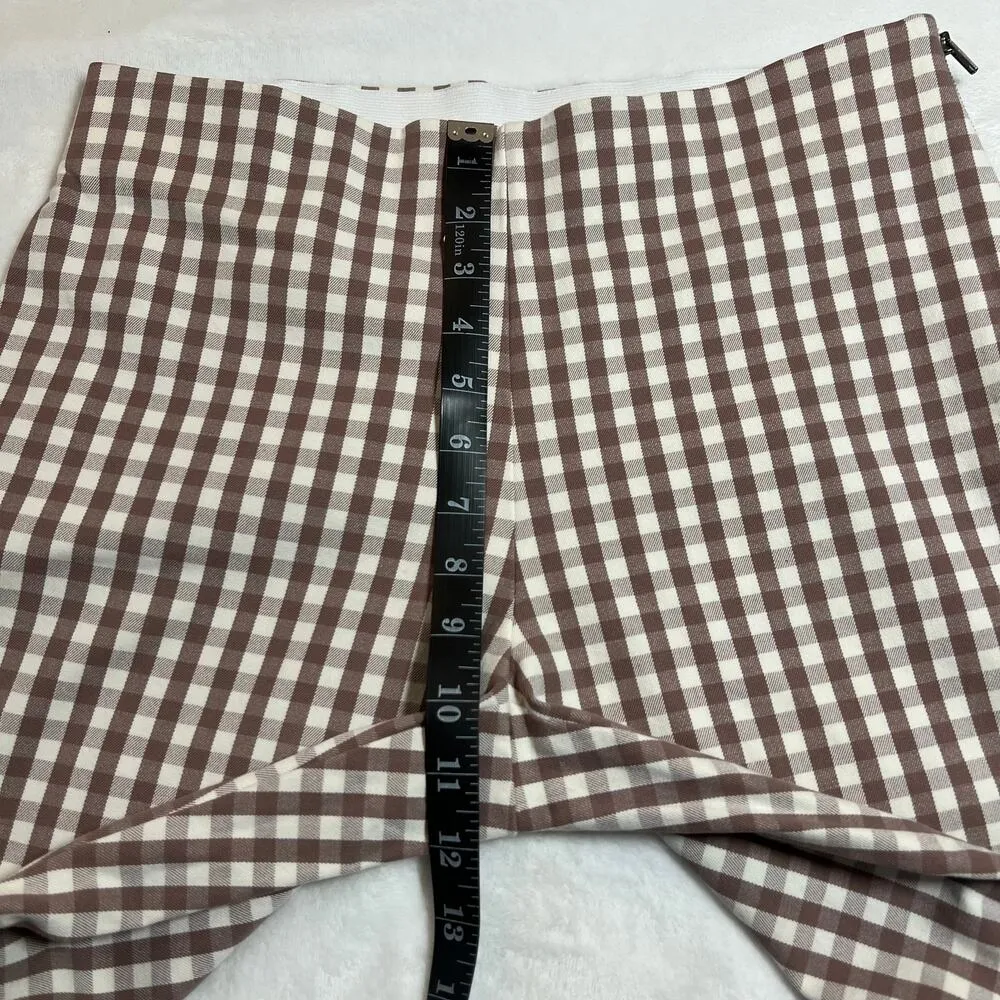 a new day Mid Rise Gingham Print Skinny Ankle Pants Size 8 Preppy Casual Neutral - Image 11