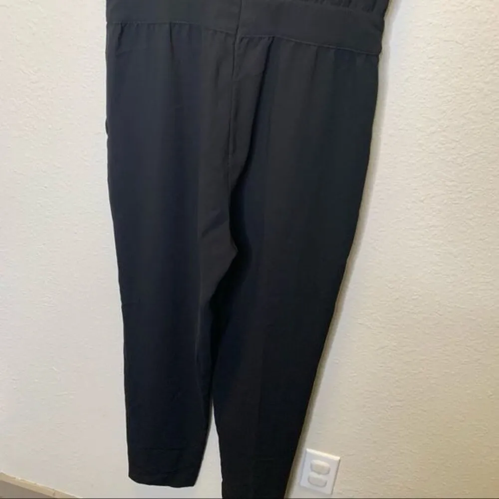 Love Moschino Womens Black Sleeveless Jumpsuit Size 6 Lace-Up Front Back Zipper - Image 12