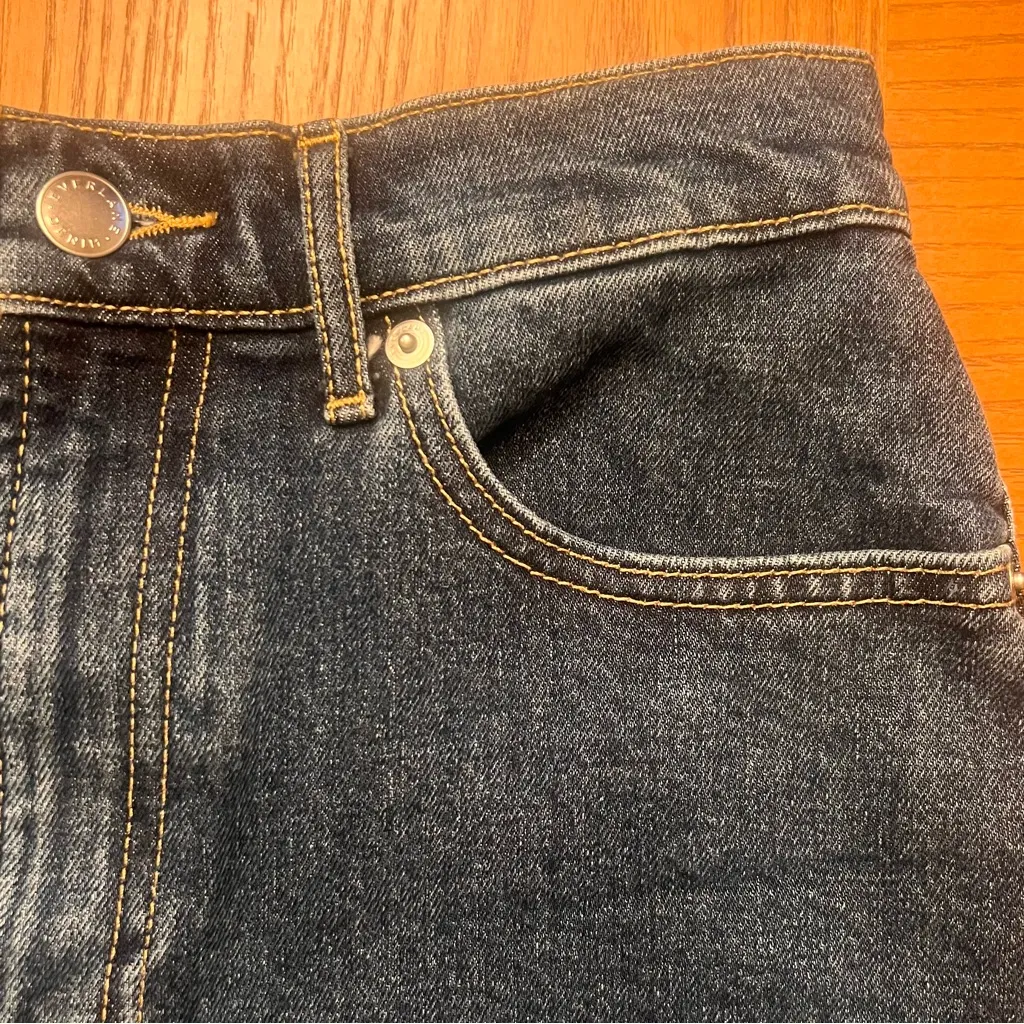 EVERLANE The Way-High Cut-Off Raw Hem Denim Shorts in Indigo Blue Size 26 - Image 5