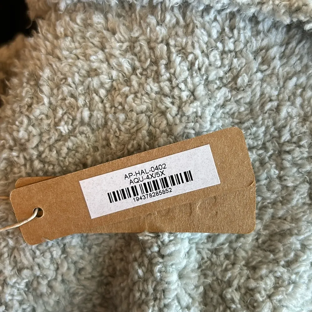 - SKIMS Cozy Knit Halter Bra Top Tie Neck Bralette in Aqua Blue NWT Size 4X - Image 6