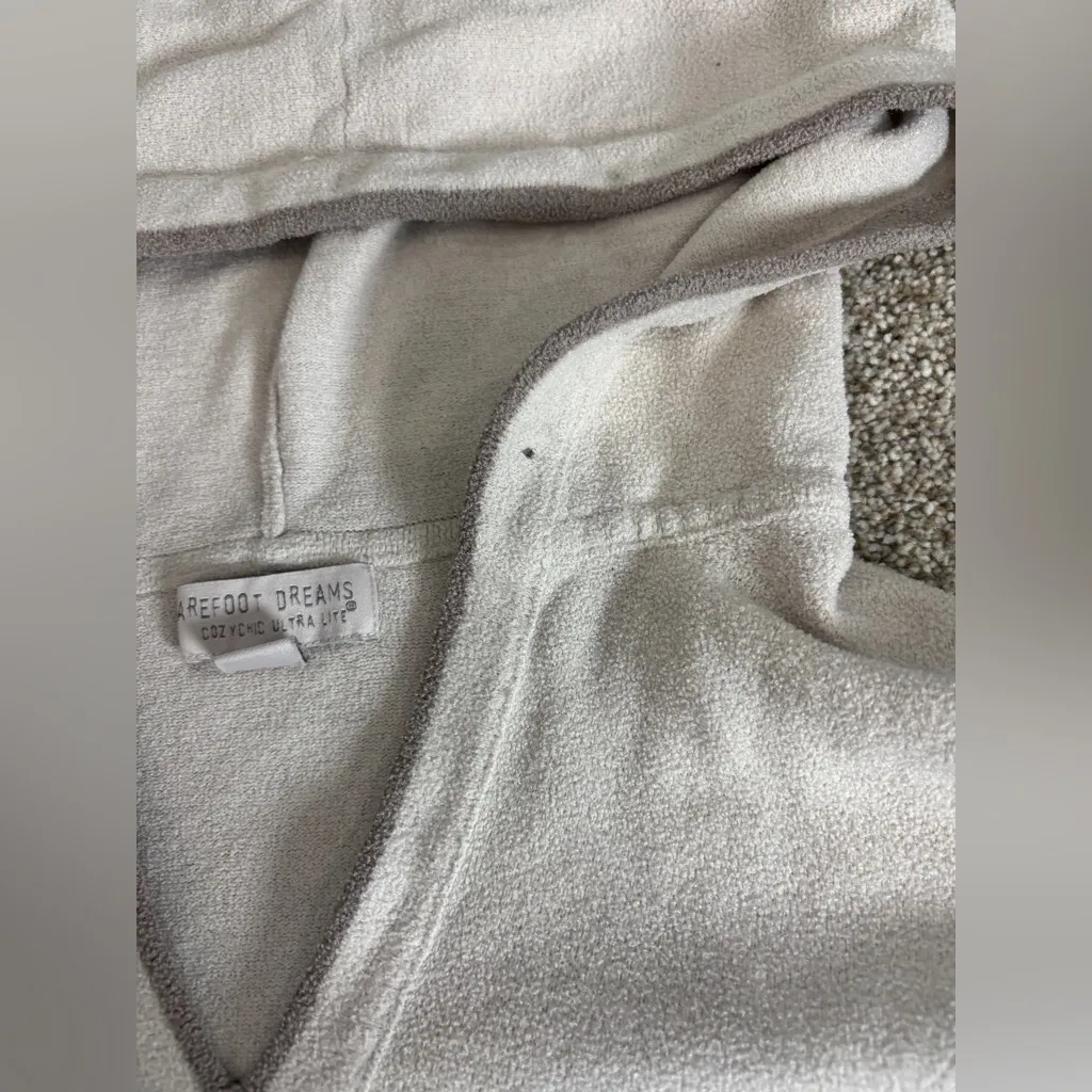 Barefoot Dreams Women’s Cozy Chic Ultra Lite Pullover Hooded Top VNeck Cream XS - Image 2