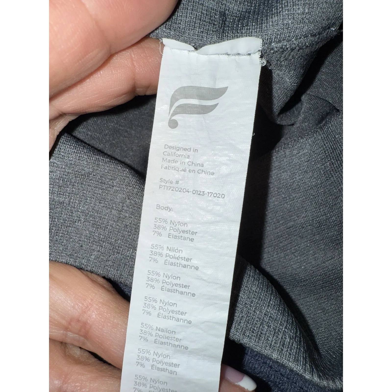 FABLETICS Seamless‎ High Waist Mesh Hole Details Leggings Heather Gray Sz XS - Image 3