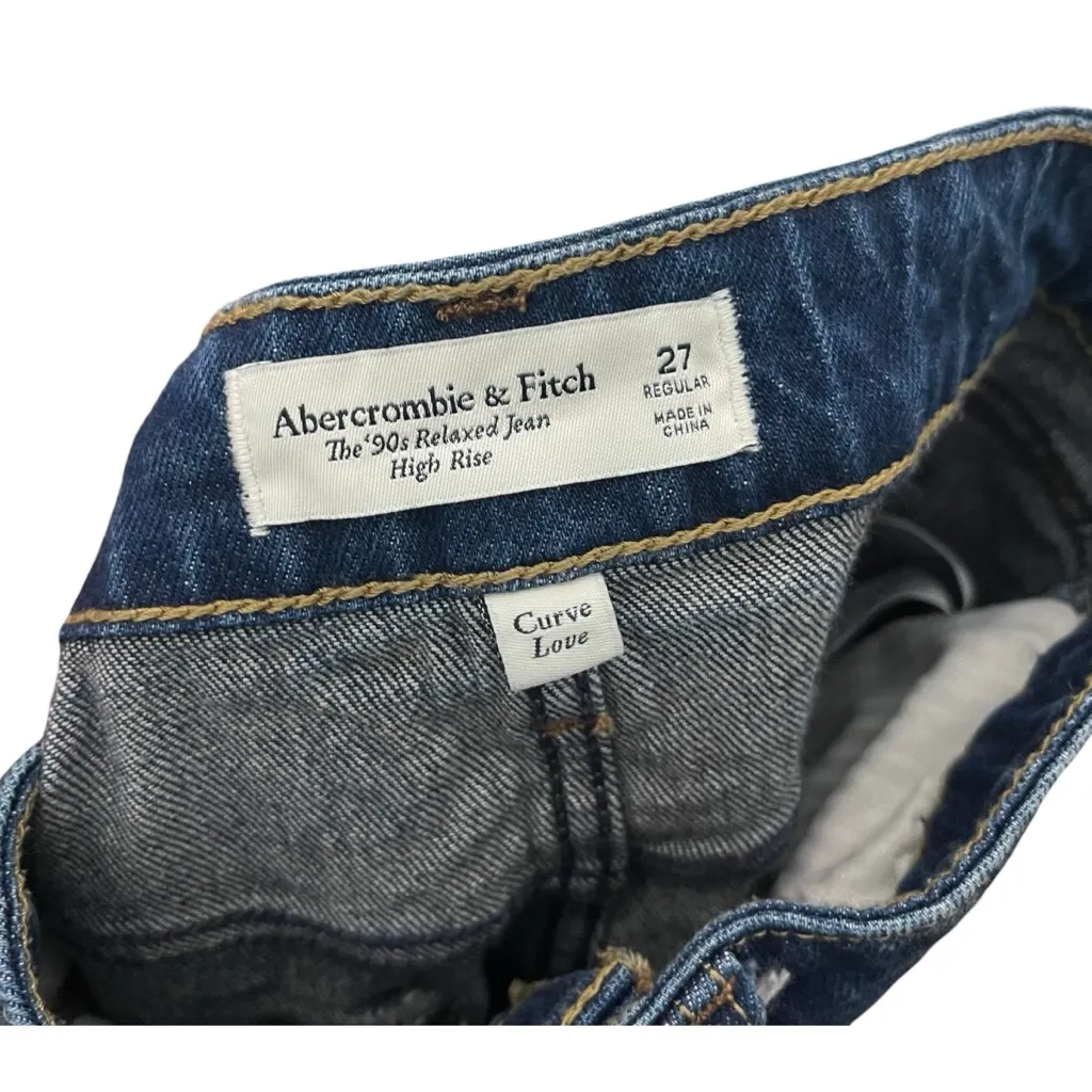 Abercrombie & Fitch Relaxed 90s Curve Jeans Women’s 27 High Rise Split Hem - Image 9