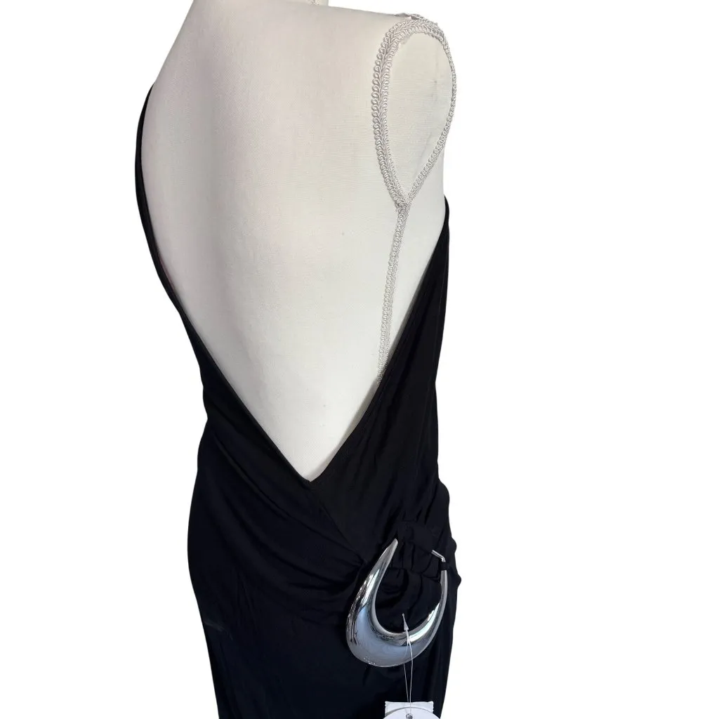 Staud Zenith Dress in Black Medium New Womens Midi Jersey Cocktail - Image 8