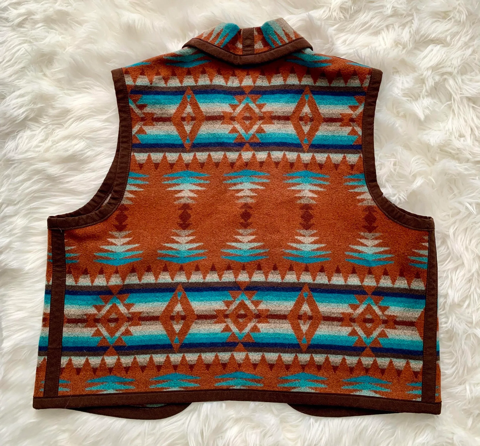 Pendleton wool and leather Aztec vest - Image 2