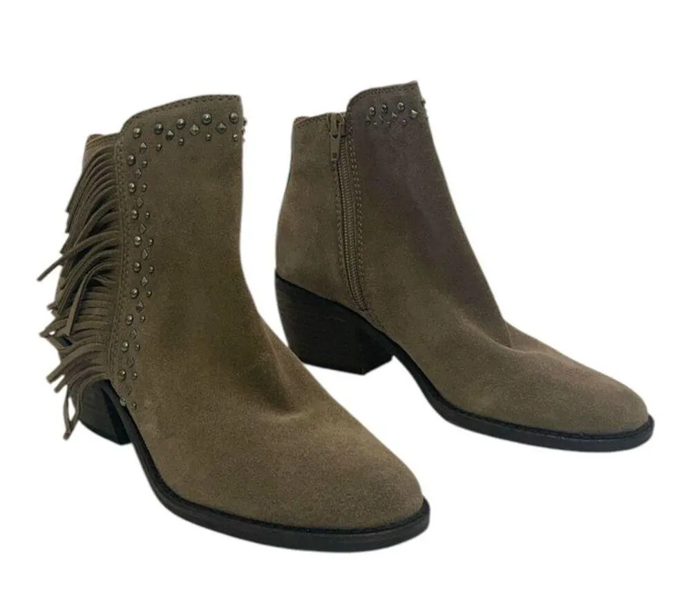 Lucky Brand Kaarina Fringe Ankle Boot Brindle Suede US Women's 6M - Image 3
