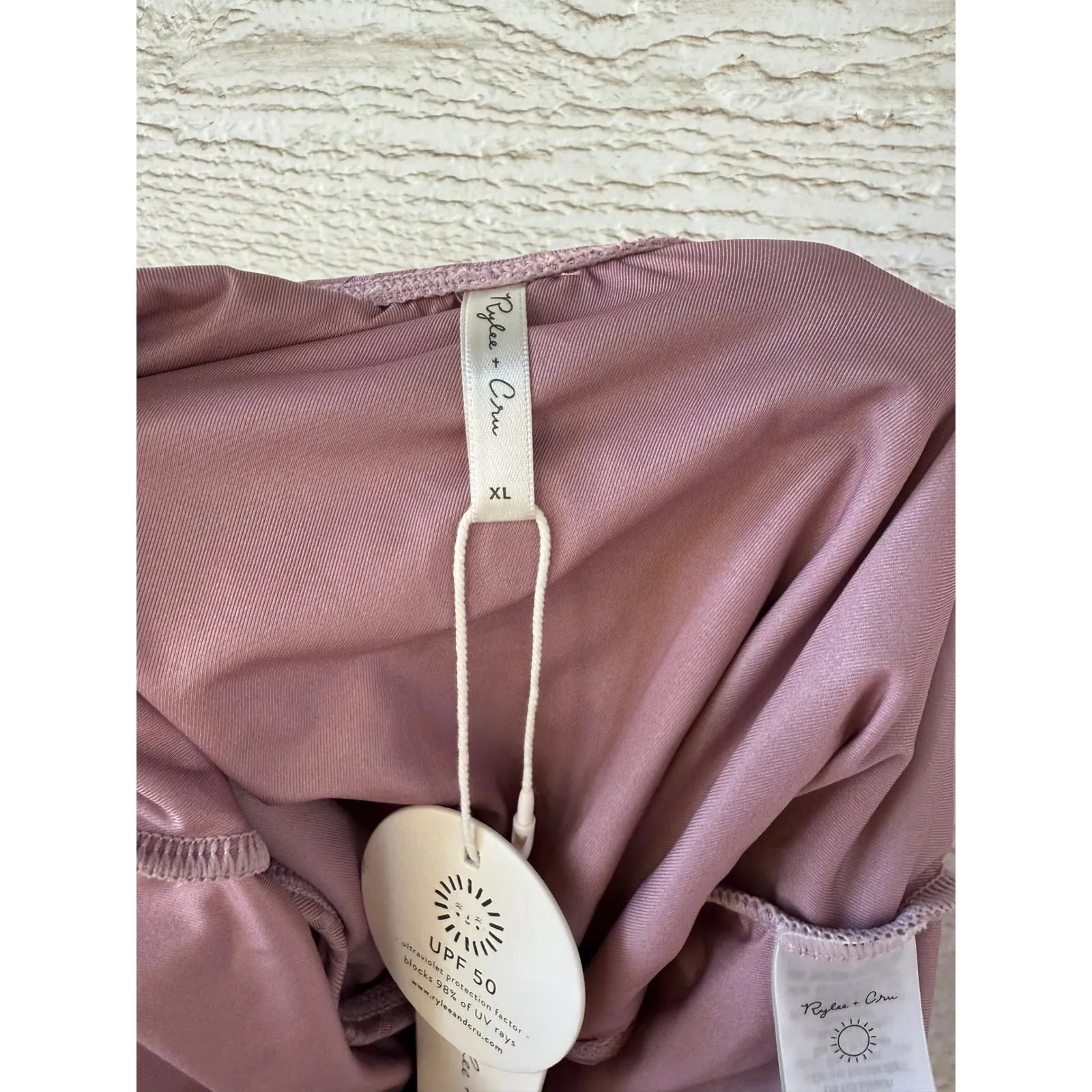 Rylee‎ and Cru Halter Mauve Pink Ribbed One Piece Swimsuit NWT Size XL - Image 9