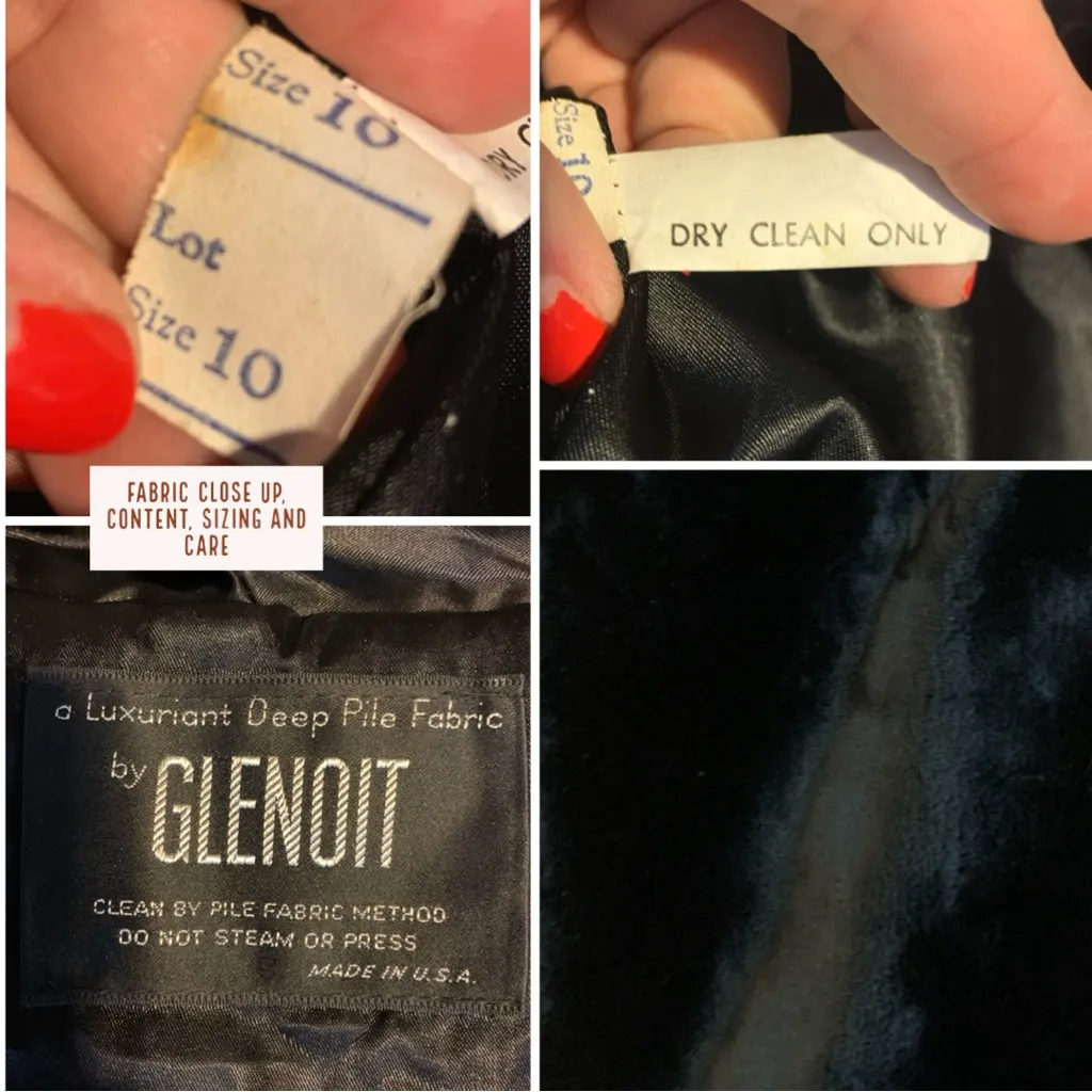 VINTAGE CIRCA 1980'S GLENOIT BLACK FAUX FUR HOODED SHORT COAT (10) - Image 10