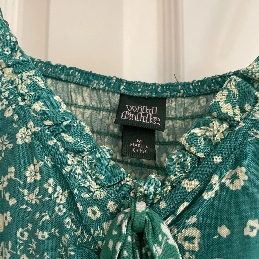 - Wild Fable Floral Print Short Dress, Teal/White, Size M, NWOT - Image 5