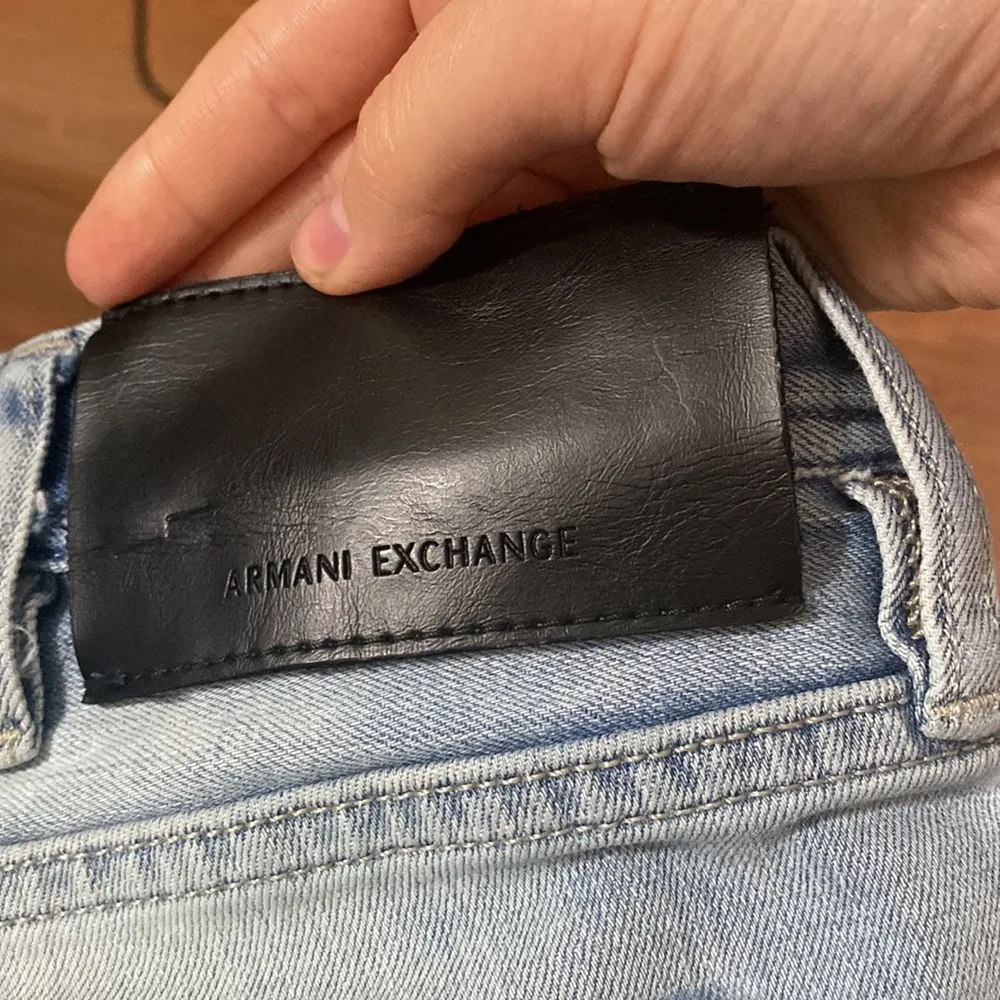 A/X Armani Exchange mid rise straight leg jeans light wash size 38 Blue - Image 9