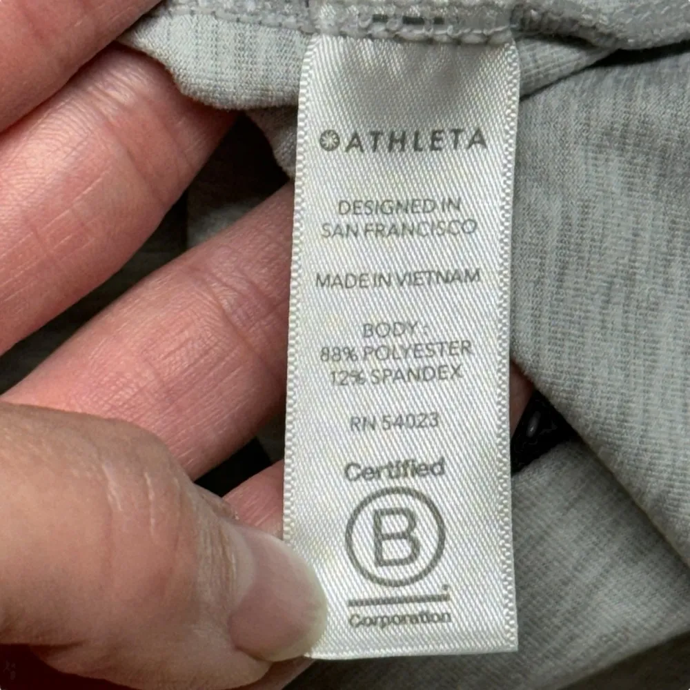 Athleta Uptempo Short Hoodie in Norwegian Grey Size Medium Boxy Gym Workout - Image 13