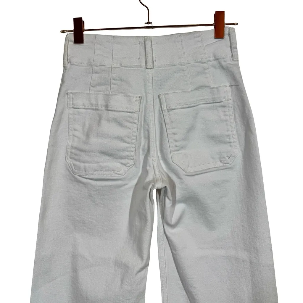 Anthropologie Maeve The Colette Crop Wide Leg Jeans in White- Still Full Price - Image 9