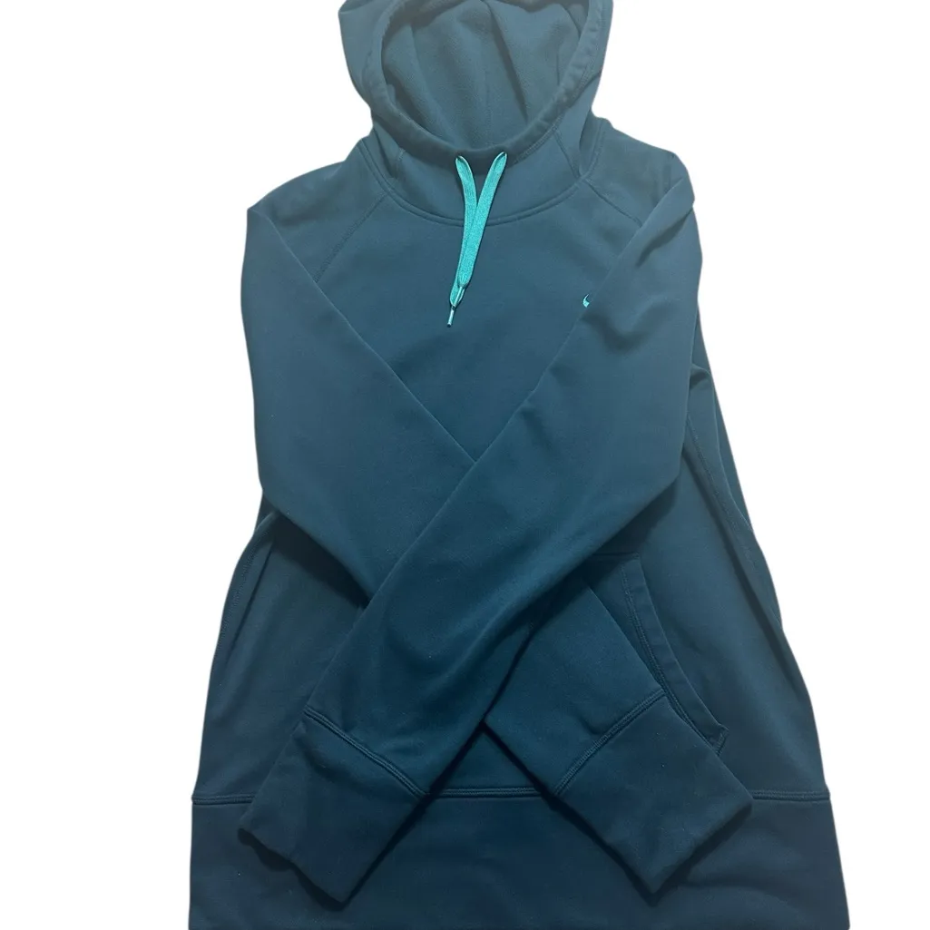 Nike Men's Dark Teal Hoodie - Image 2