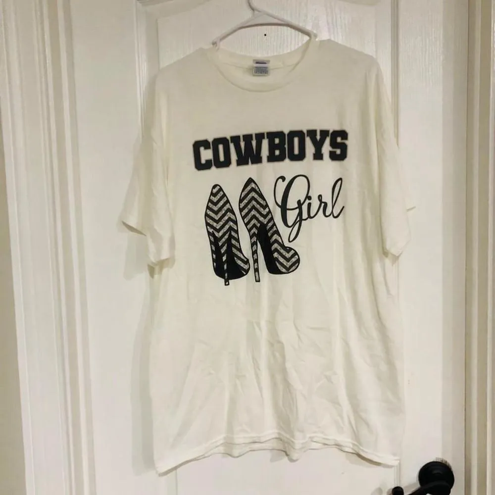 Brand New Women's Delta Apparel White Cowboys Girl T - Image 6