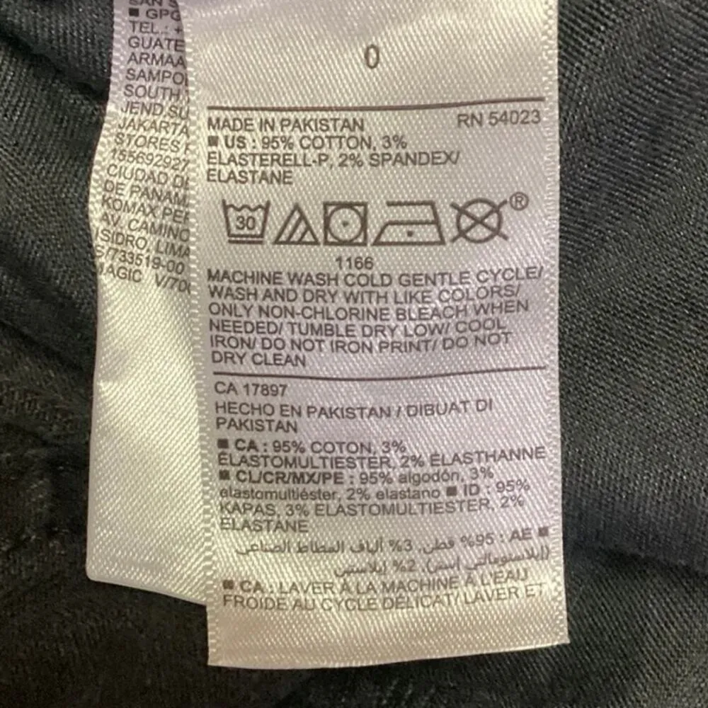 Old Navy Black Extra High Rise Denim Stretch Kicker Bootcut Jeans Size 0 - Image 5