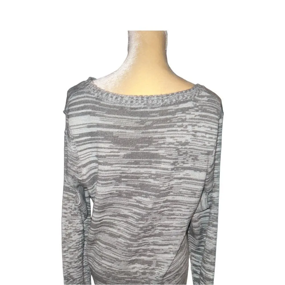 Ashley Stewart peekaboo sleeved flared hem gray sweater! - Image 4