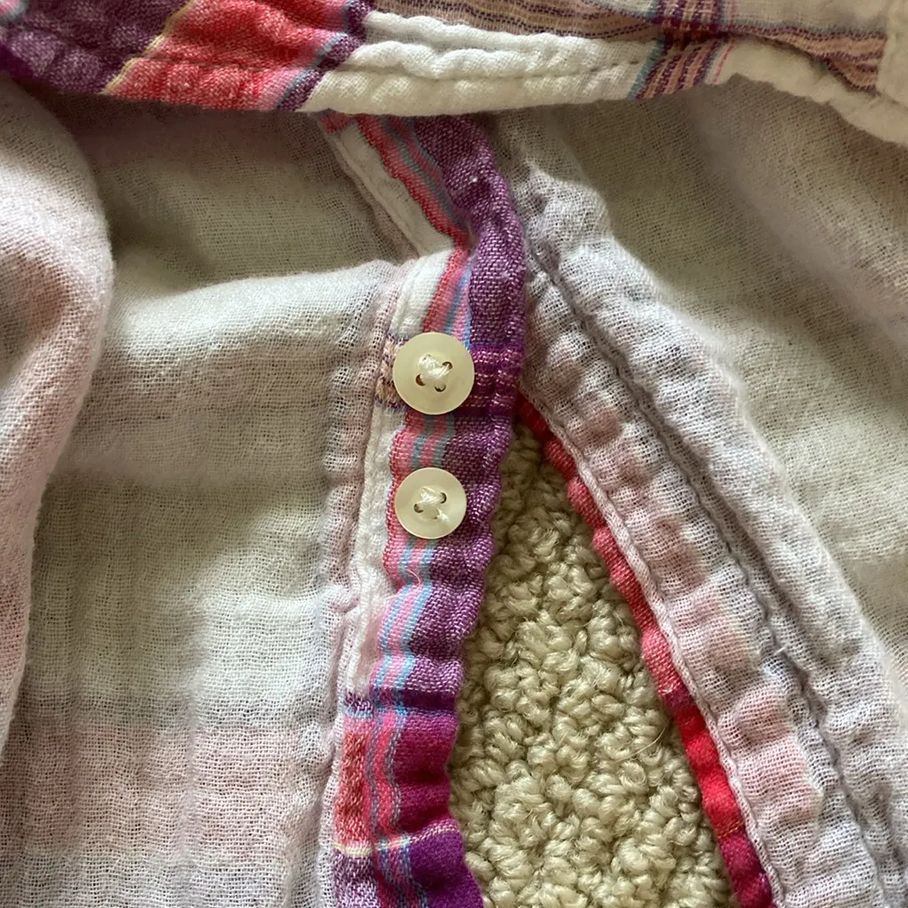 American Eagle Boyfriend Fit Flannel Plaid Button Down Oversized Shirt XS VEUC - Image 8