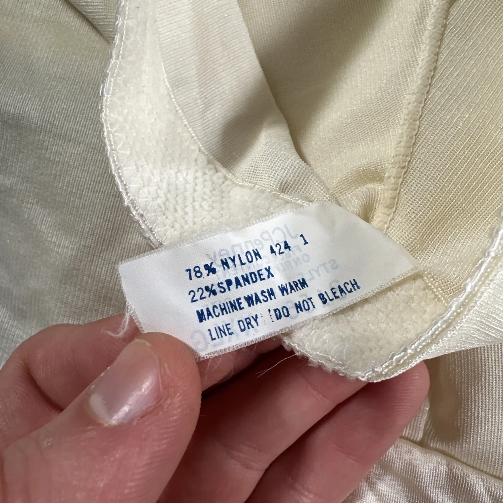 VTG 1980s JC Penny Delicates Hi-Waisted Shapewear Size XXL 3155 Nylon Beige - Image 10