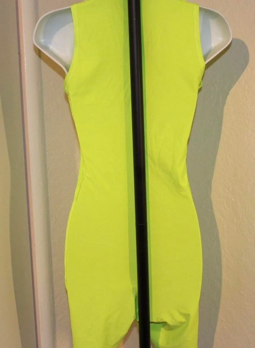 Neon Romper Jumpsuit Yellow - Image 4