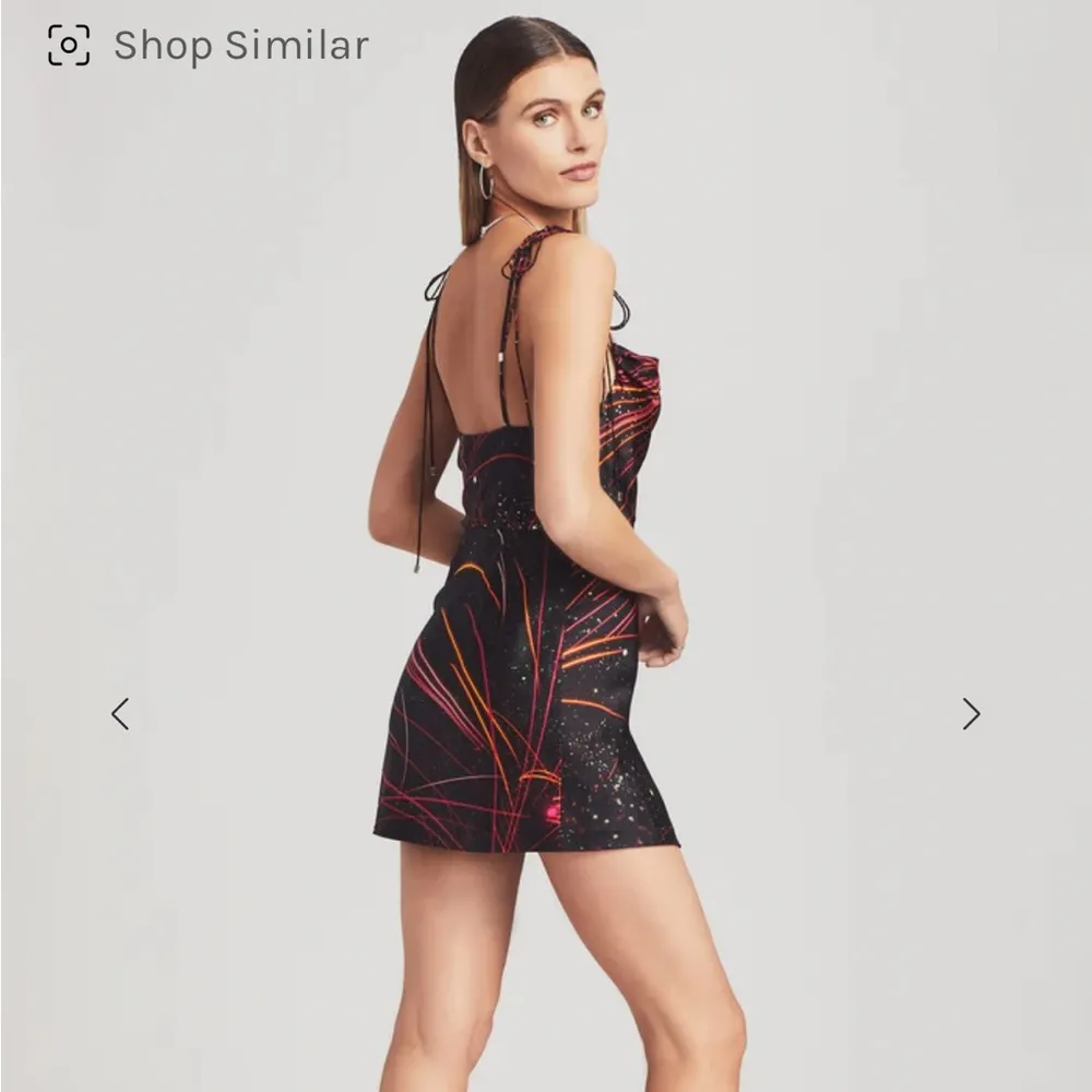 NWOT Retrofete silk arielle mini dress in fireworks Size XS - Image 3