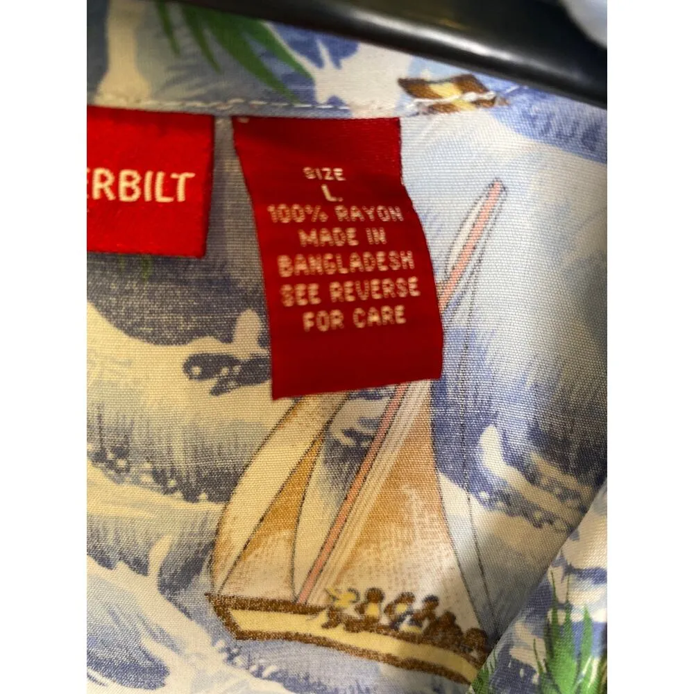 Gloria Vanderbilt Bahamas Tropical Short Sleeve Button Down Shirt Sz Lg Rayon - Image 4