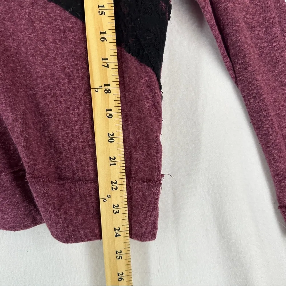 Charming Charlie Long Sleeve Blouse Lace Detail Size M Mauve Pink - Image 6