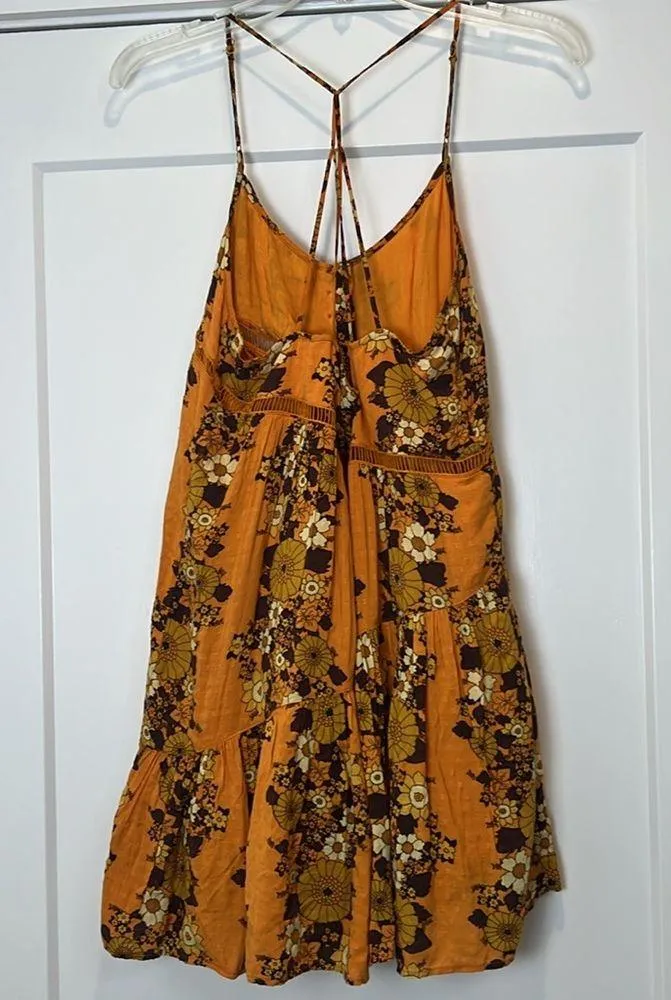 Orange Sleeveless Spaghetti Strap Mini Sundress size medium. - Image 4