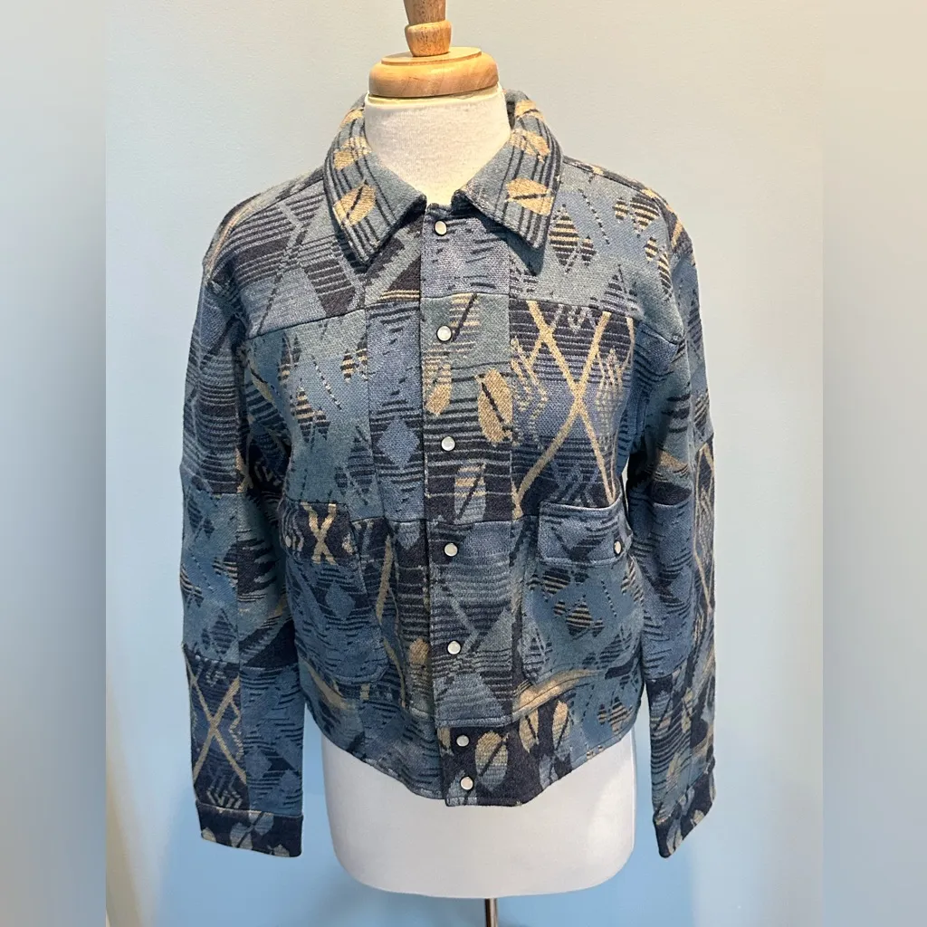 Double RL Ralph Lauren Southwestern jacket Wool linen cashmere blend NWT Blue Size undefined - Image 16