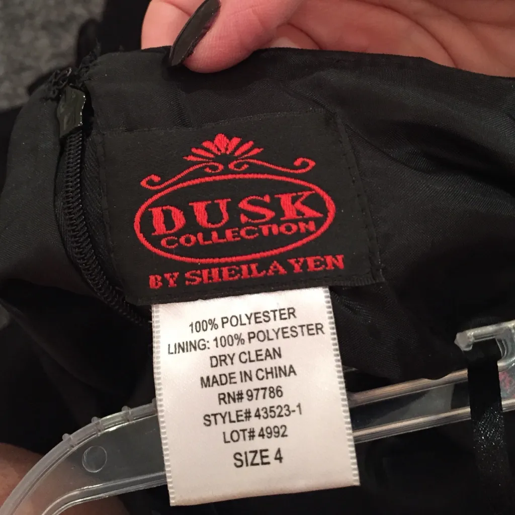 DUSK COLLECTION by Sheila Yen Black Halter Sheer Ruffled Cocktail Dress Size 4 - Image 6