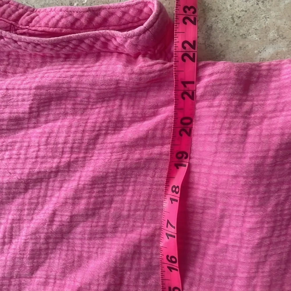 Faherty Dream Cotton Gauze Desmond Top Cone Flower Pink - Image 14