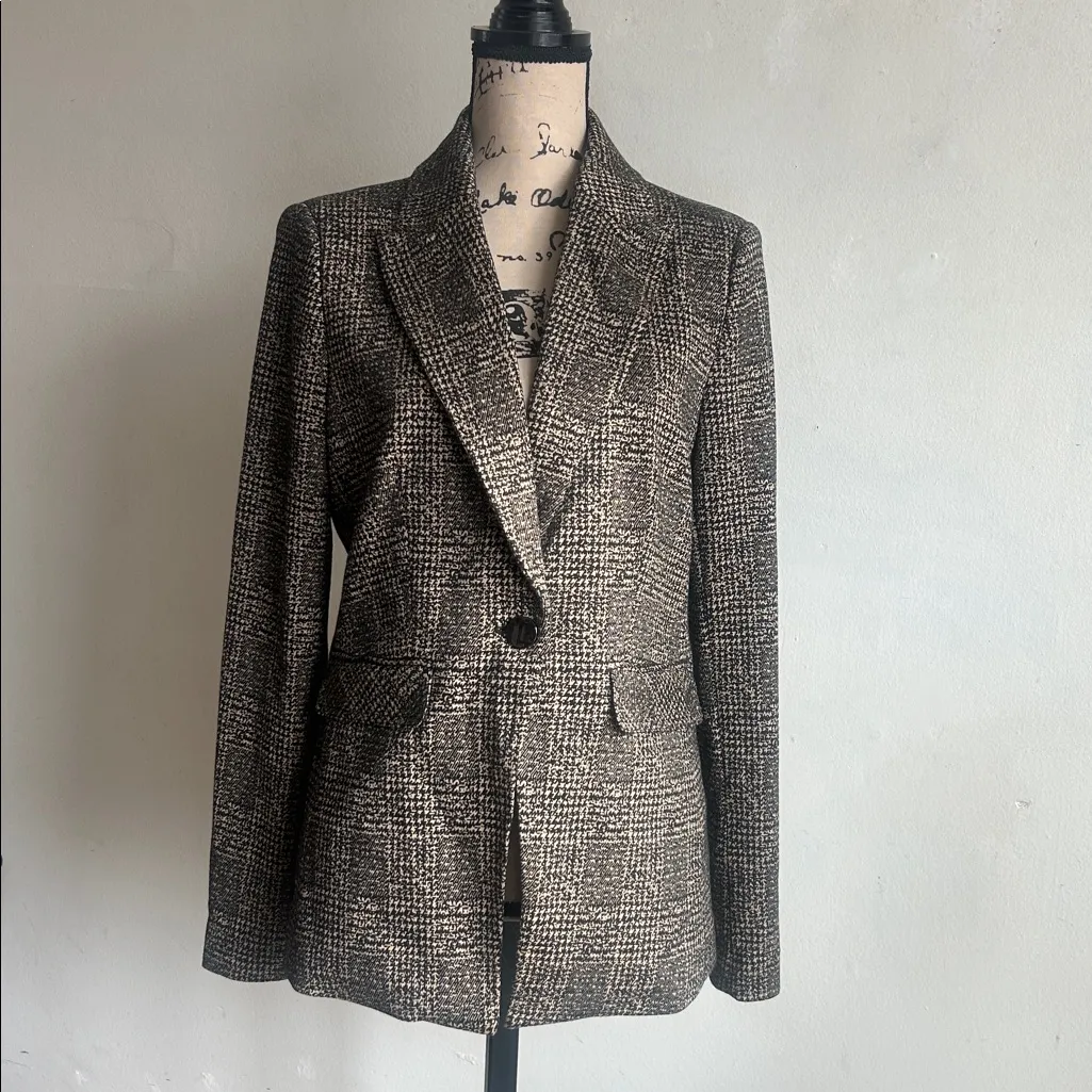 Elie Tahari Viscose Camel Black Business Casual Blazer Size 8 NWT - Image 3