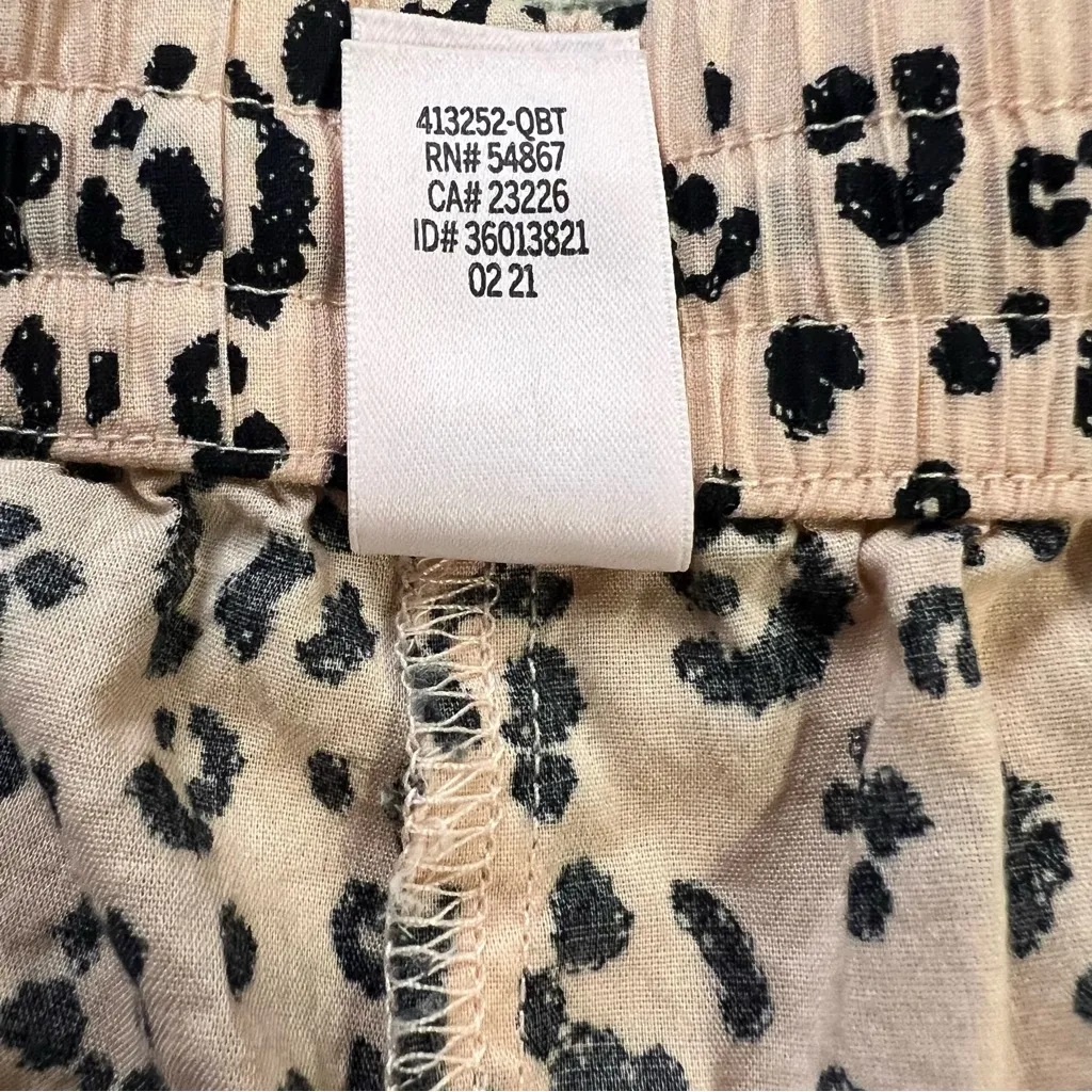 Victoria's Secret Tan Black Cheetah Print High waist Jogger PJ pants size medium - Image 12