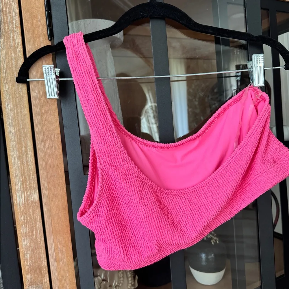 Good American Bikini Top swimsuit plus curve Bright Always Fits Hot one Shoulder - Image 5