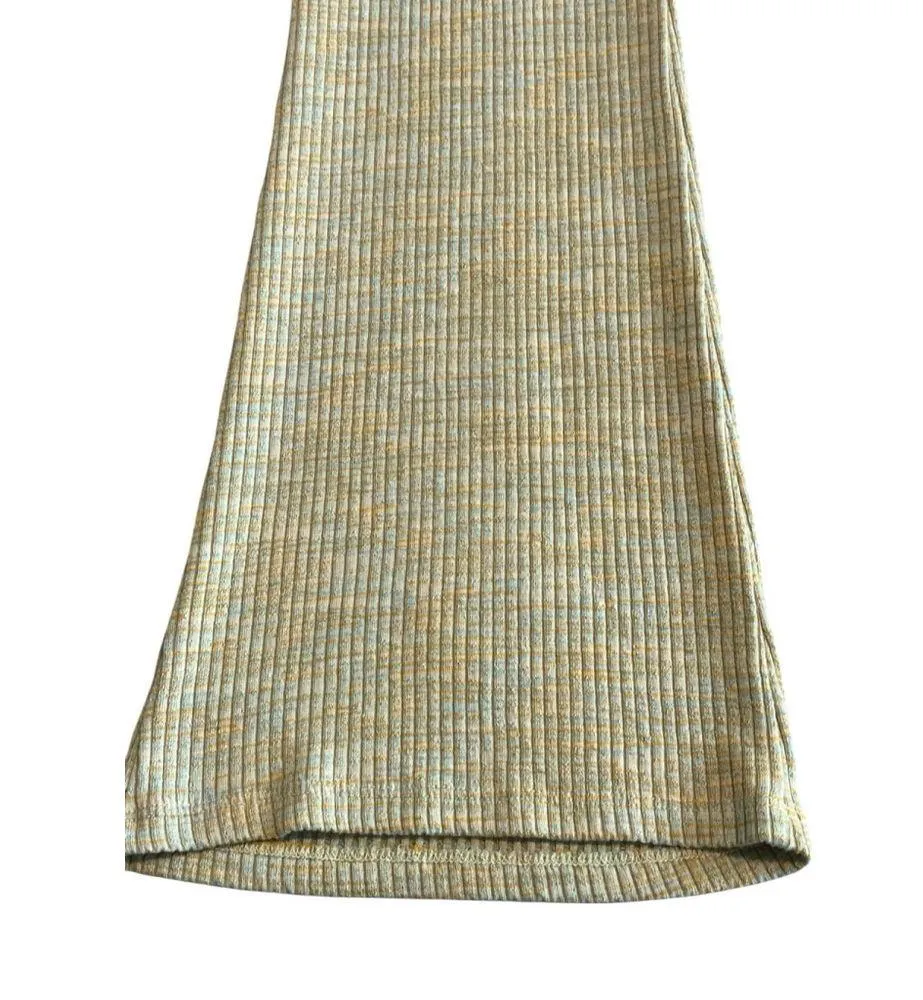 Topshop Flare Leggings Womens Size 10 Multicolored Ribbed Knit Stretch Bottoms - Image 3